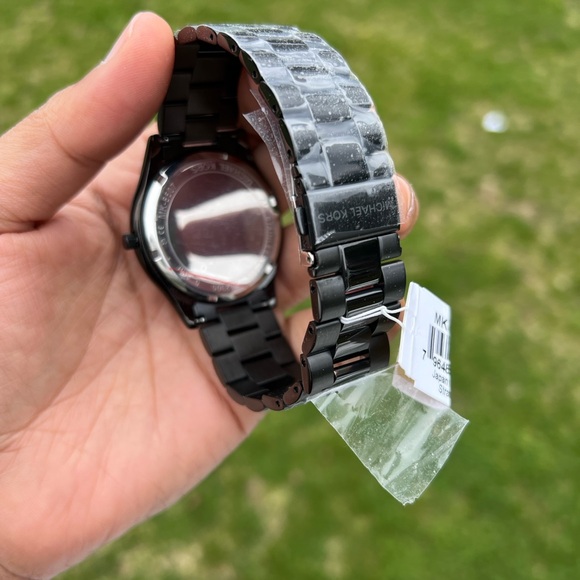 MICHAEL KORS Oversized Slim Runway Black-Tone Watch Mens - Picture 5 of 11